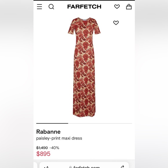 Paco Rabanne paisley maxi holiday dress 36 - Picture 2 of 7